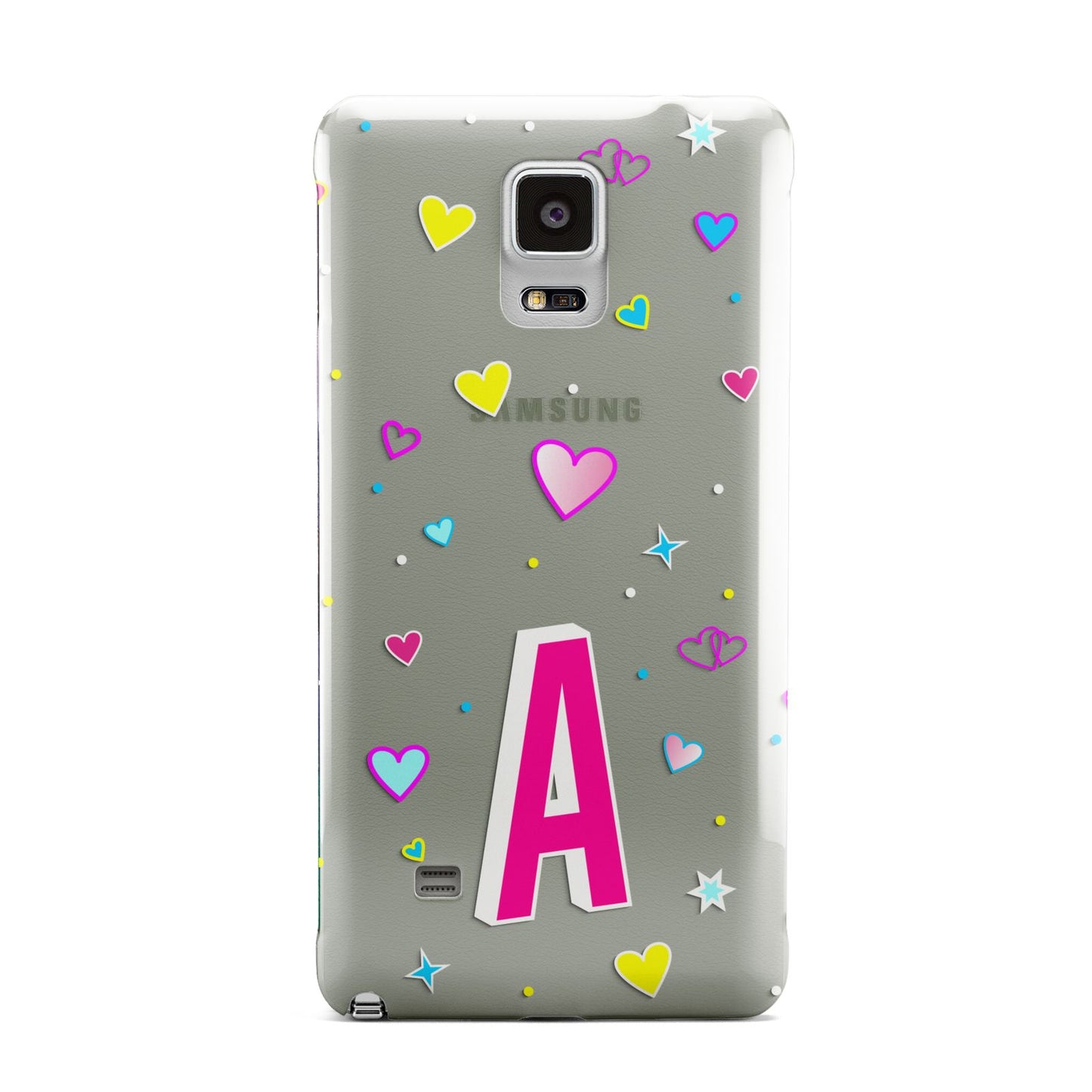 Personalised Heart Alphabet Clear Samsung Galaxy Note 4 Case