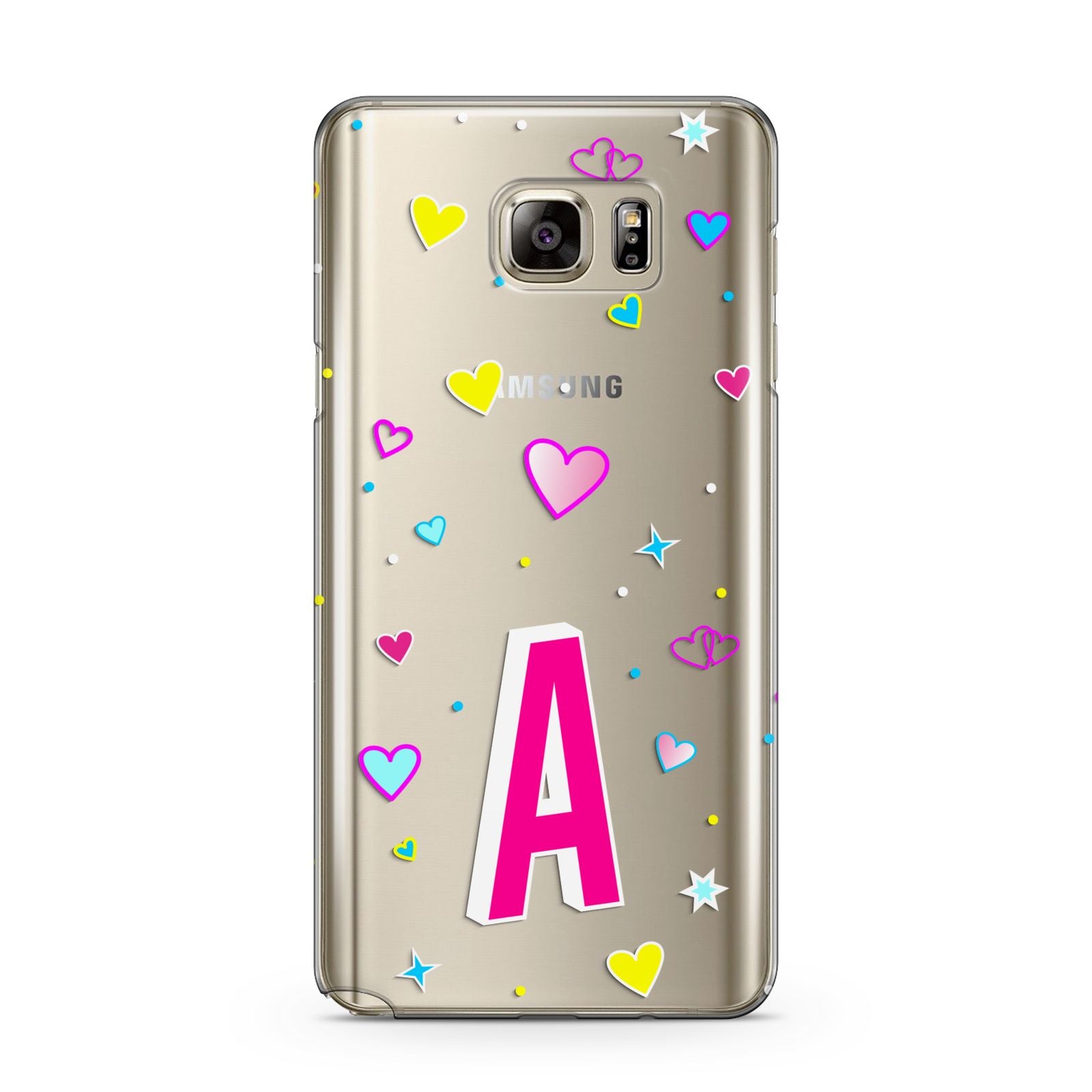 Personalised Heart Alphabet Clear Samsung Galaxy Note 5 Case