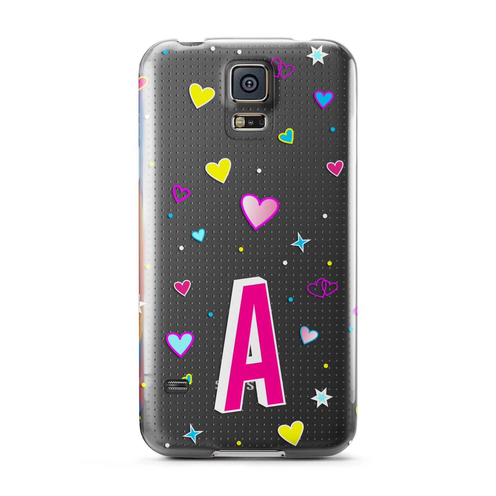 Personalised Heart Alphabet Clear Samsung Galaxy S5 Case