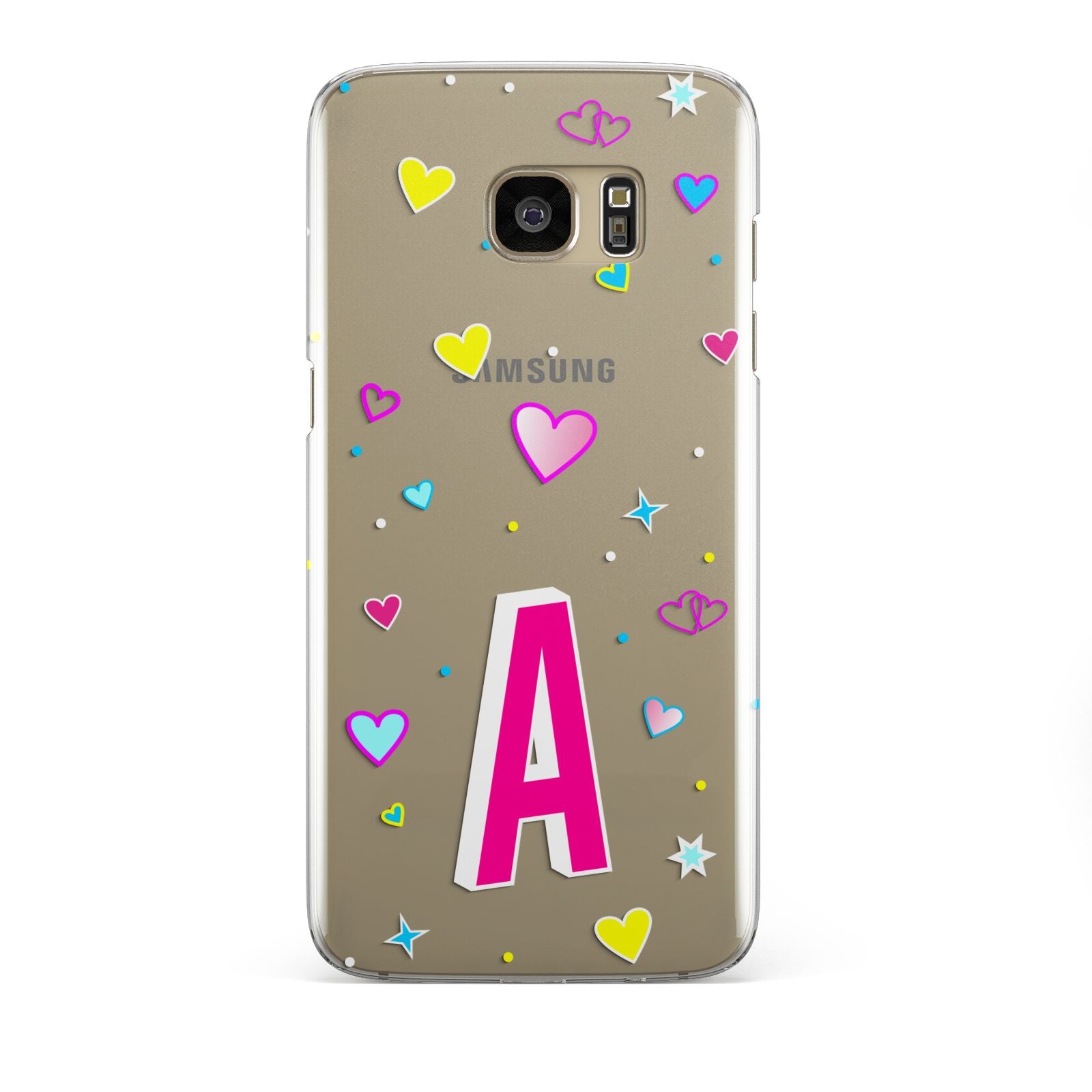 Personalised Heart Alphabet Clear Samsung Galaxy S7 Edge Case