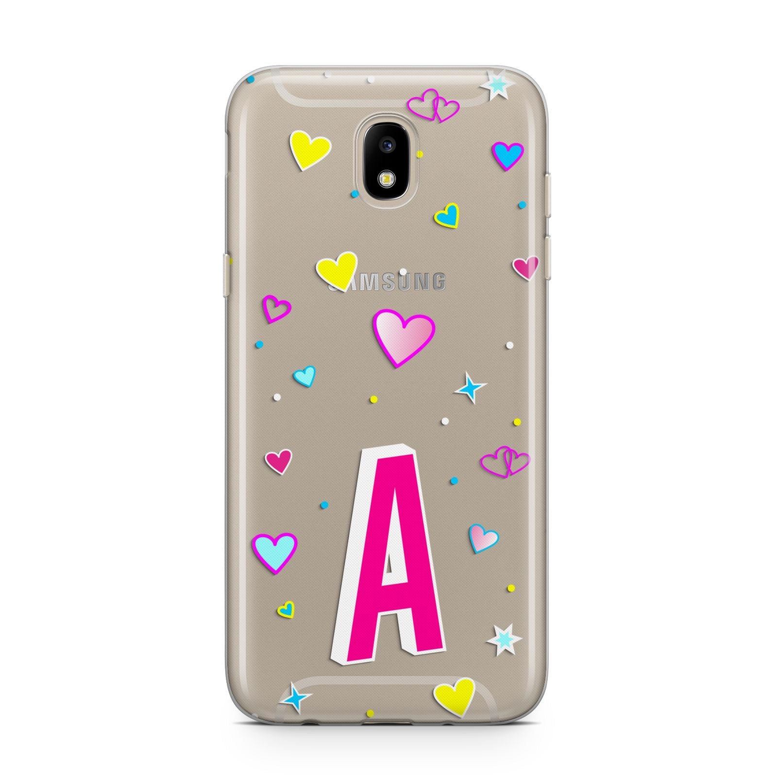Personalised Heart Alphabet Clear Samsung J5 2017 Case