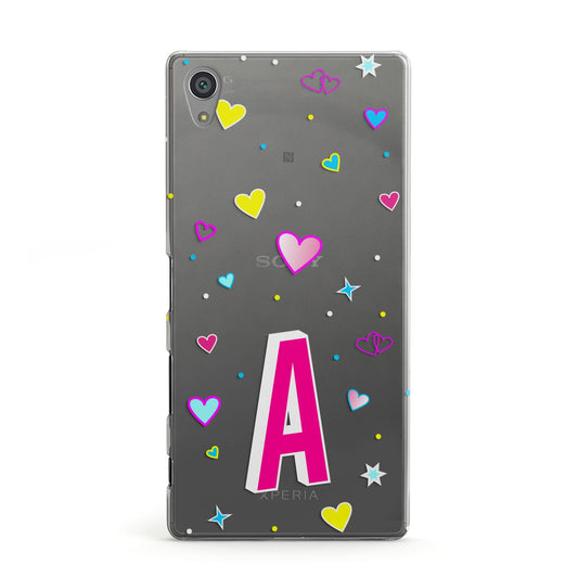 Personalised Heart Alphabet Clear Sony Xperia Case