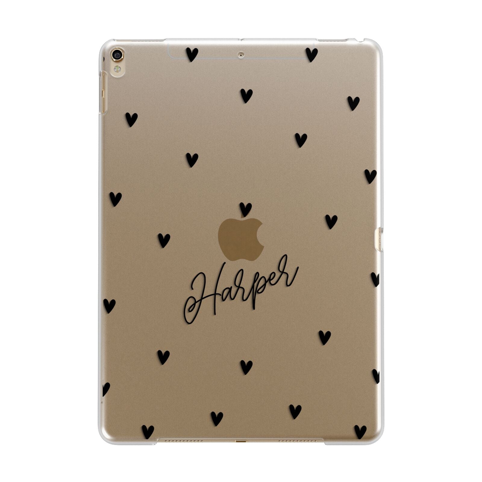 Personalised Heart Apple iPad Gold Case