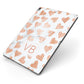 Personalised Heart Initialled Marble Apple iPad Case on Grey iPad Side View
