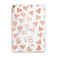 Personalised Heart Initialled Marble Apple iPad Gold Case