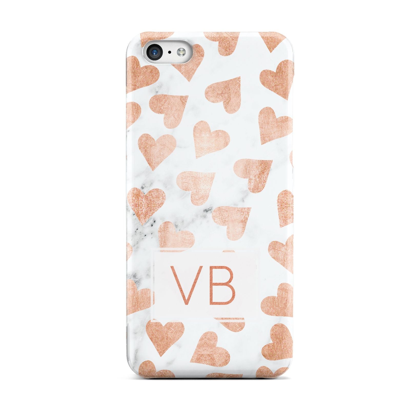 Personalised Heart Initialled Marble Apple iPhone 5c Case
