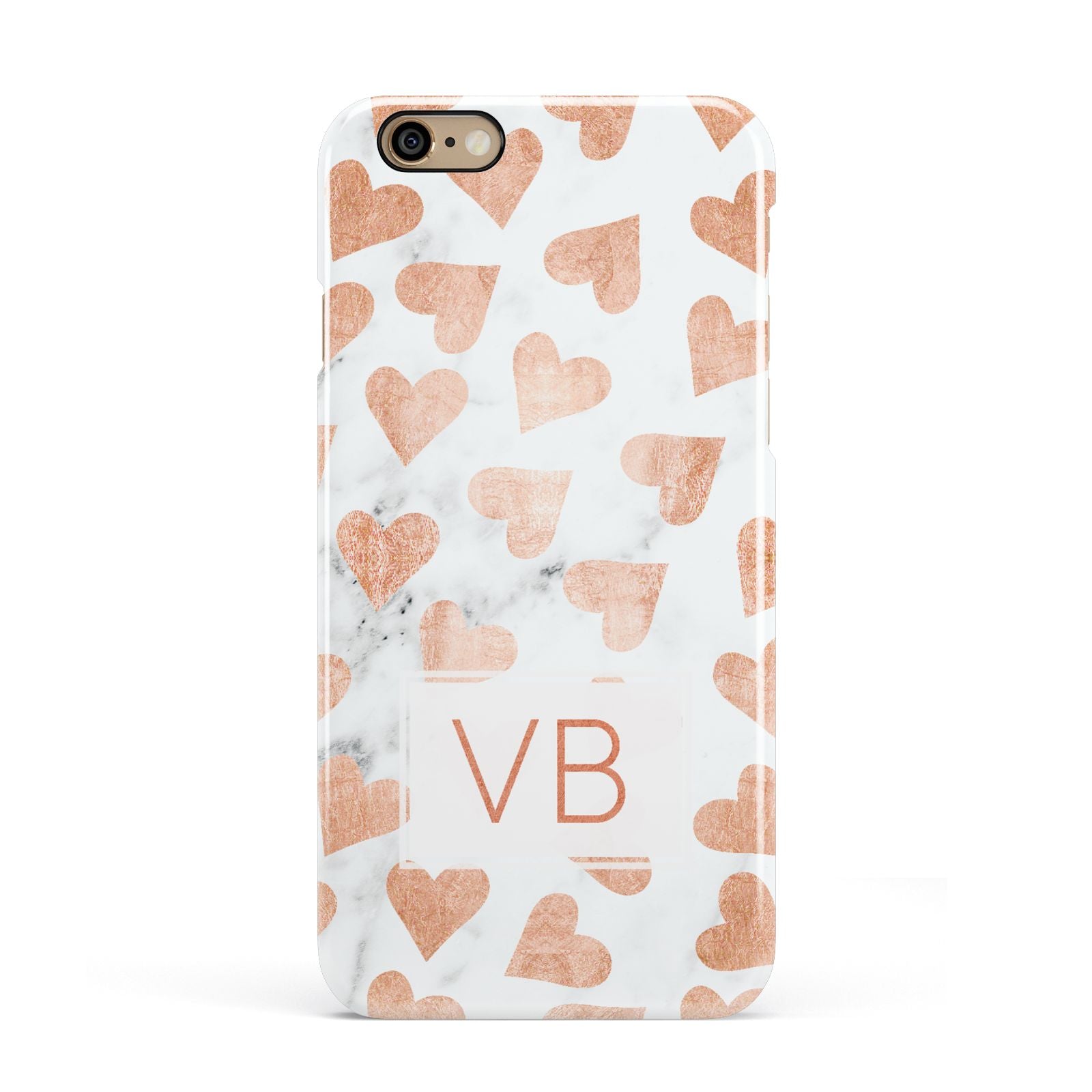 Personalised Heart Initialled Marble Apple iPhone 6 3D Snap Case