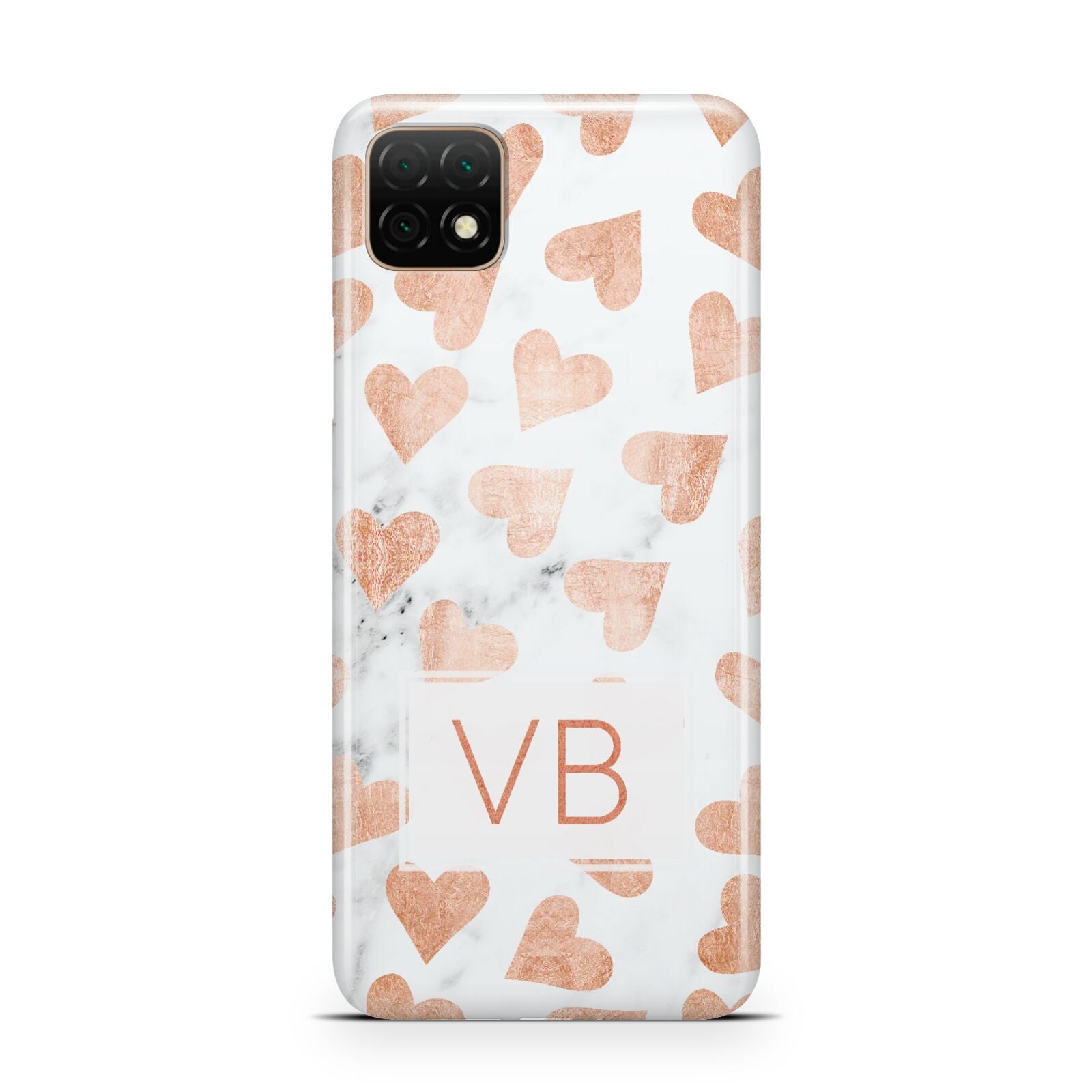 Personalised Heart Initialled Marble Huawei Enjoy 20 Phone Case