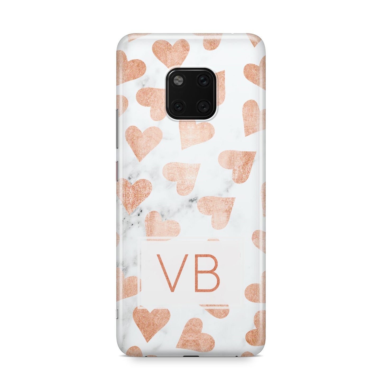 Personalised Heart Initialled Marble Huawei Mate 20 Pro Phone Case