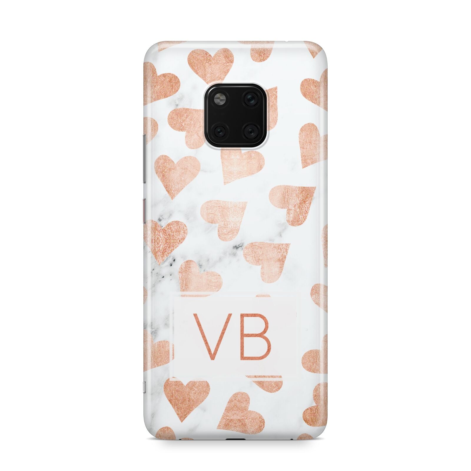 Personalised Heart Initialled Marble Huawei Mate 20 Pro Phone Case