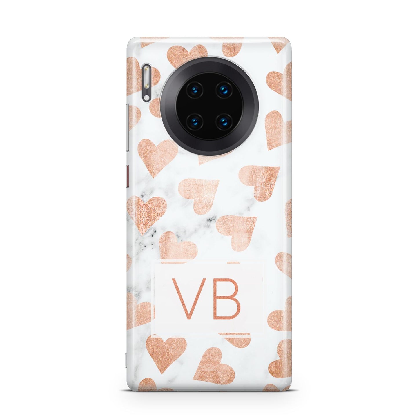 Personalised Heart Initialled Marble Huawei Mate 30 Pro Phone Case