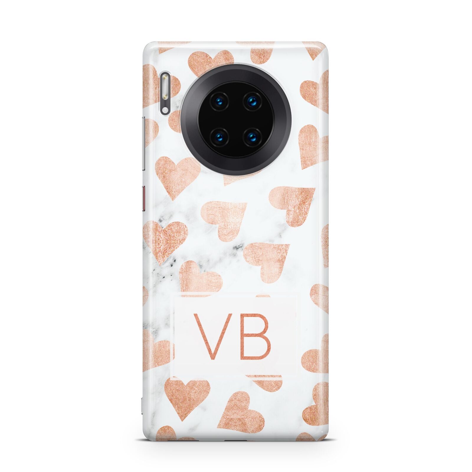 Personalised Heart Initialled Marble Huawei Mate 30 Pro Phone Case