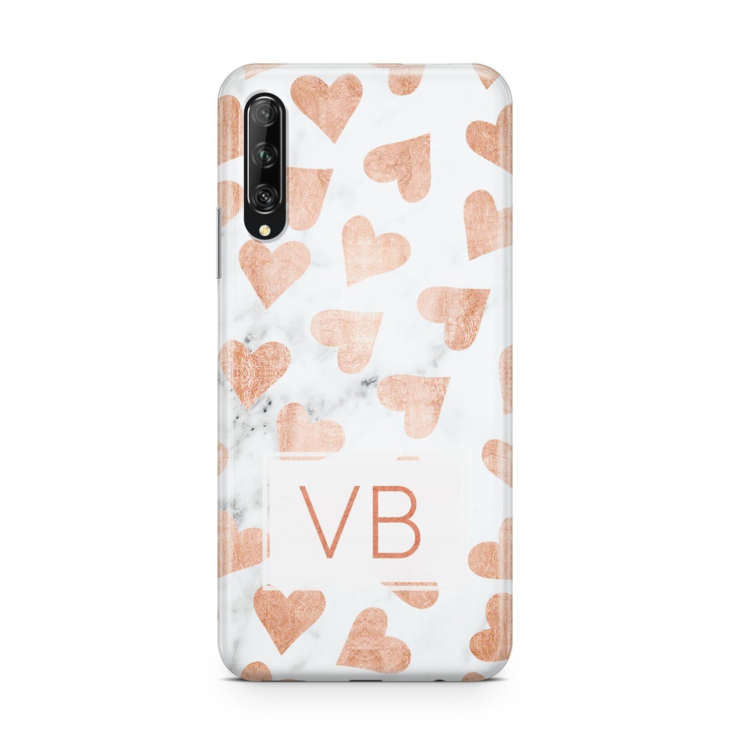 Personalised Heart Initialled Marble Huawei P Smart Pro 2019