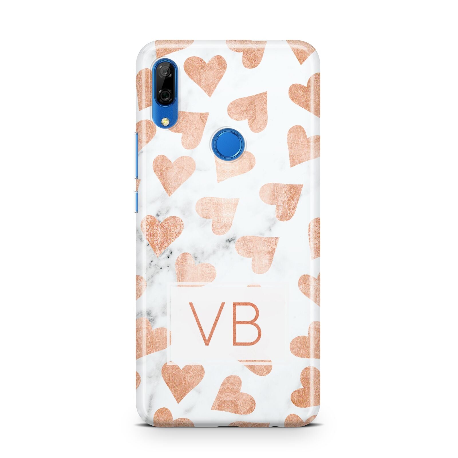 Personalised Heart Initialled Marble Huawei P Smart Z