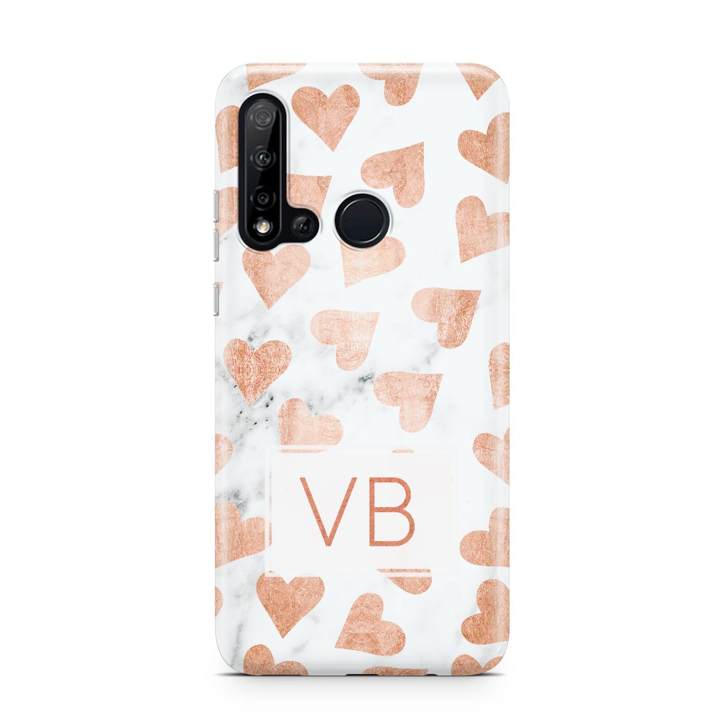 Personalised Heart Initialled Marble Huawei P20 Lite 5G Phone Case