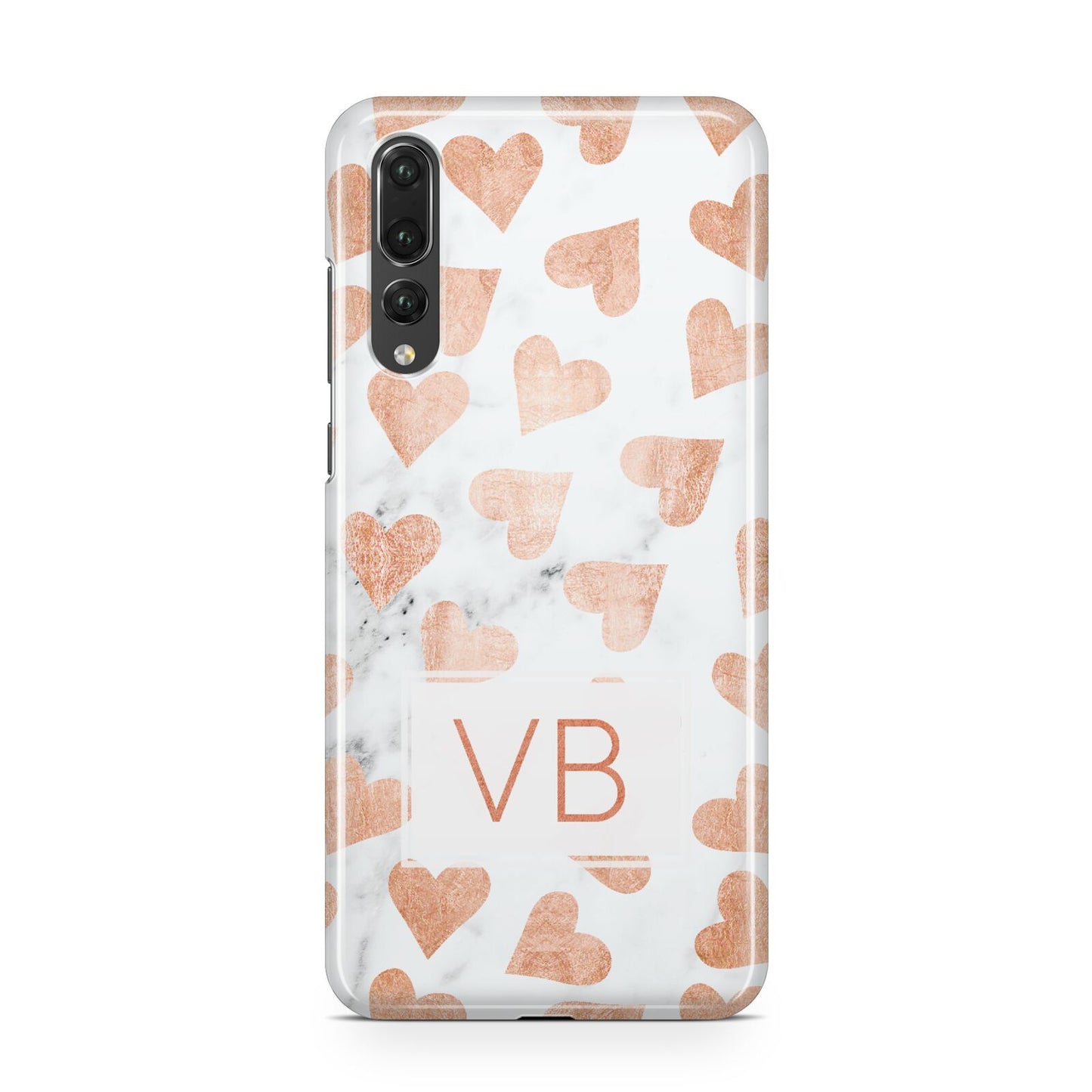 Personalised Heart Initialled Marble Huawei P20 Pro Phone Case