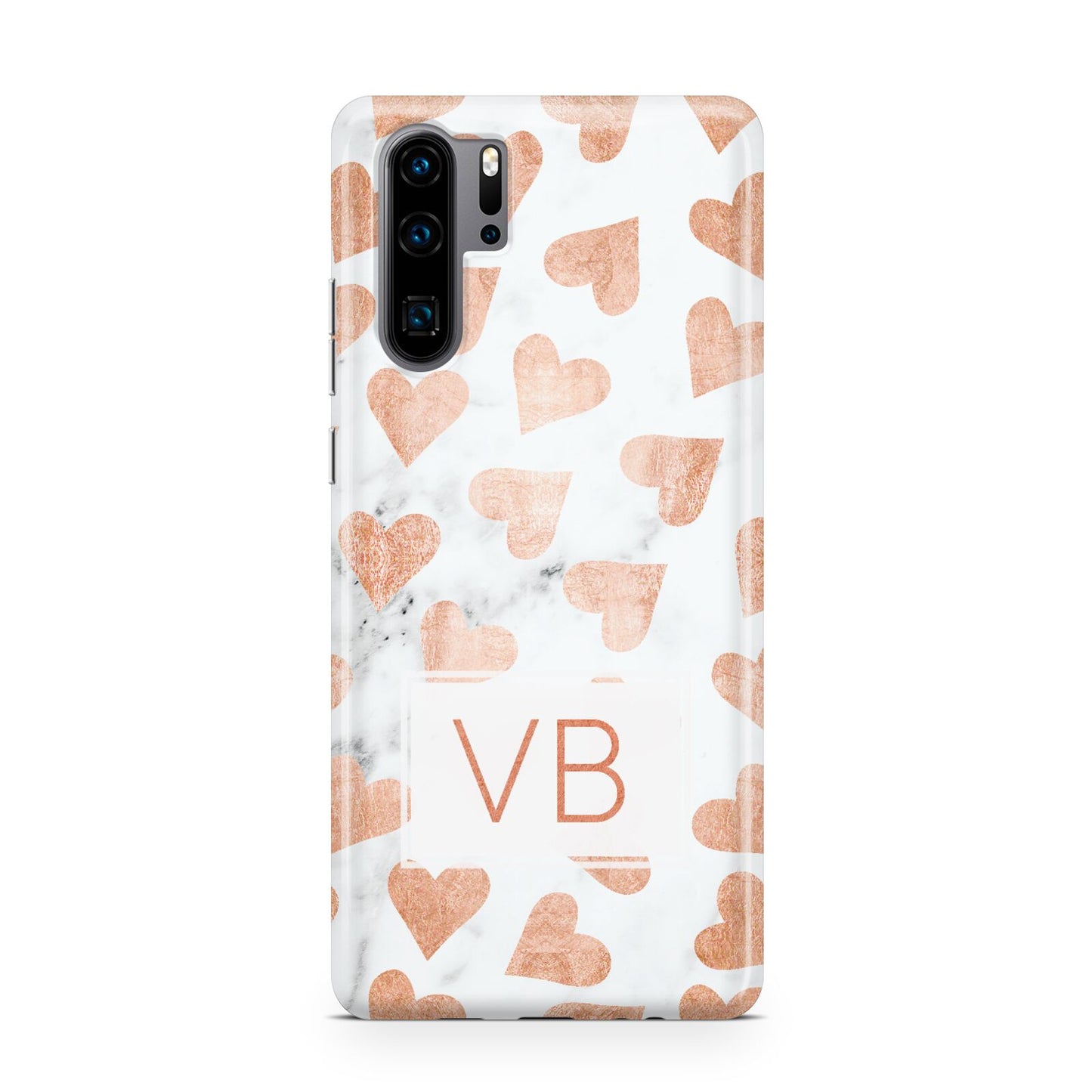 Personalised Heart Initialled Marble Huawei P30 Pro Phone Case