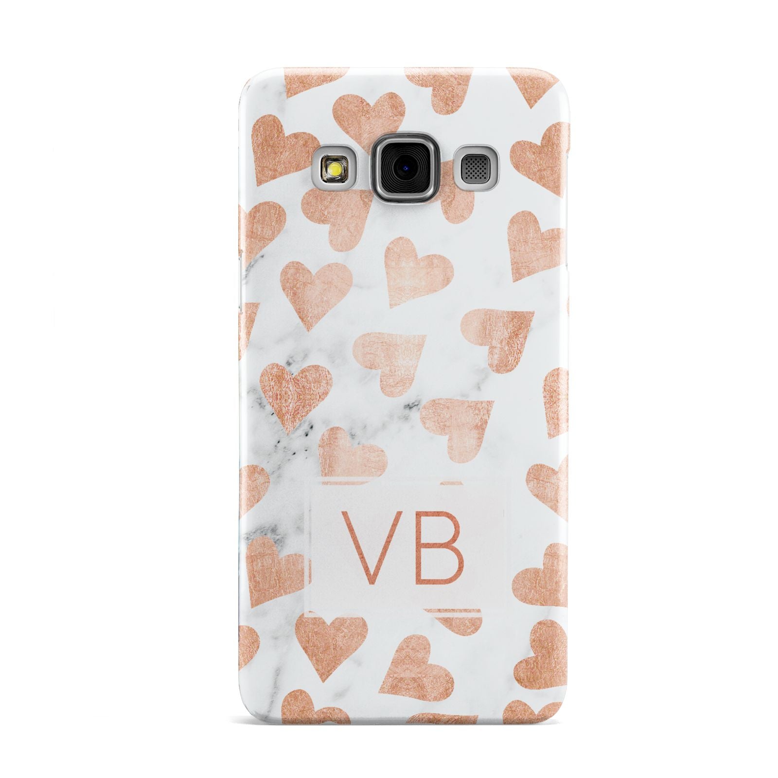 Personalised Heart Initialled Marble Samsung Galaxy A3 Case