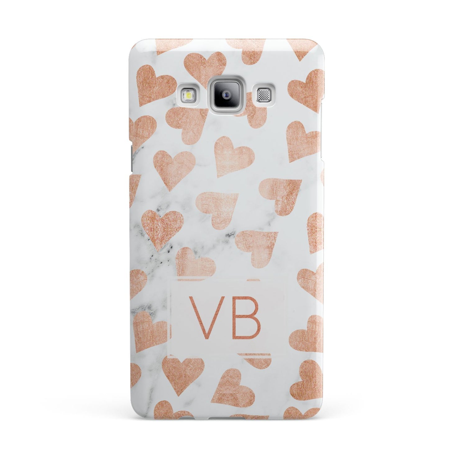 Personalised Heart Initialled Marble Samsung Galaxy A7 2015 Case