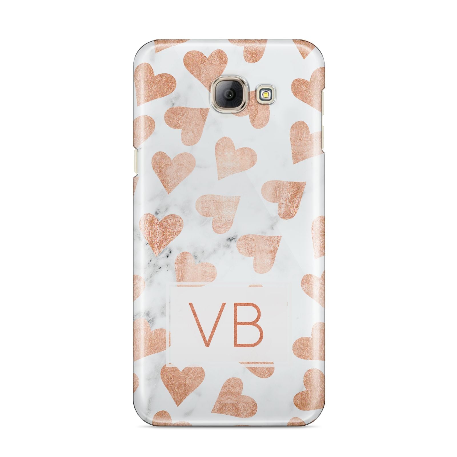 Personalised Heart Initialled Marble Samsung Galaxy A8 2016 Case