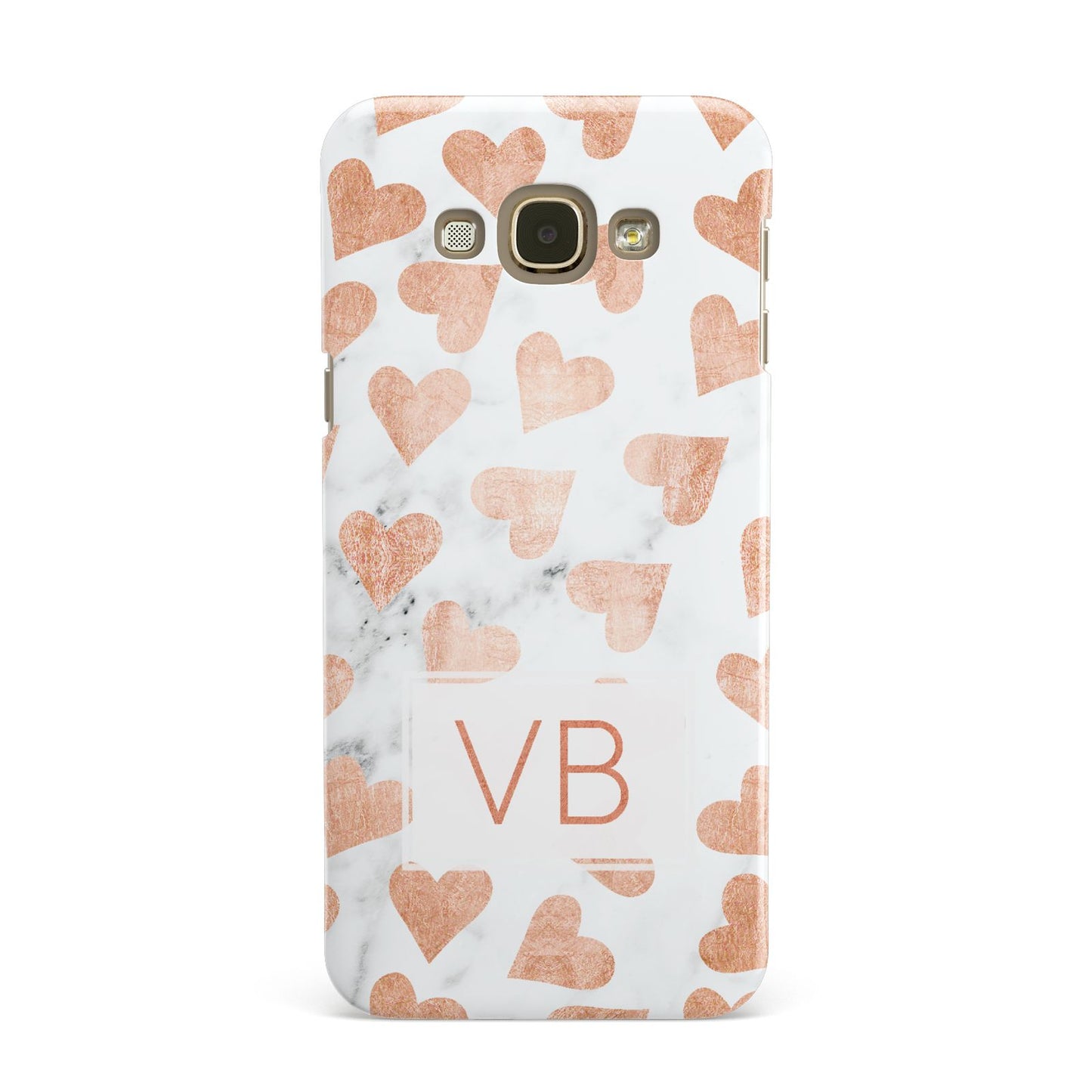 Personalised Heart Initialled Marble Samsung Galaxy A8 Case