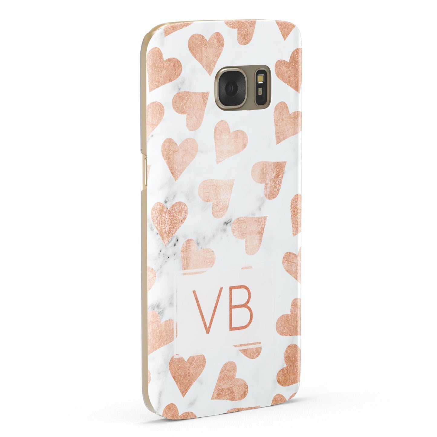 Personalised Heart Initialled Marble Samsung Galaxy Case Fourty Five Degrees