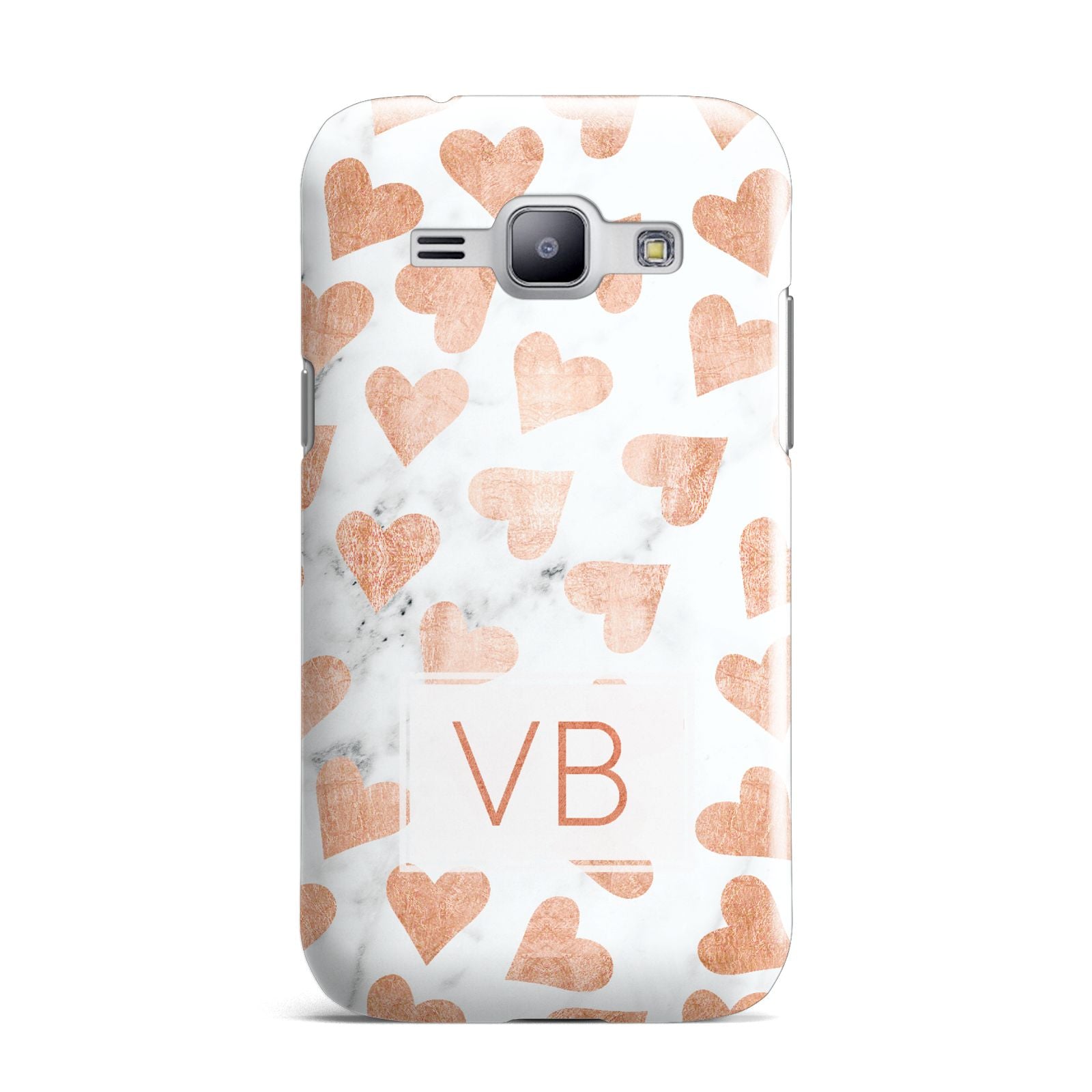 Personalised Heart Initialled Marble Samsung Galaxy J1 2015 Case