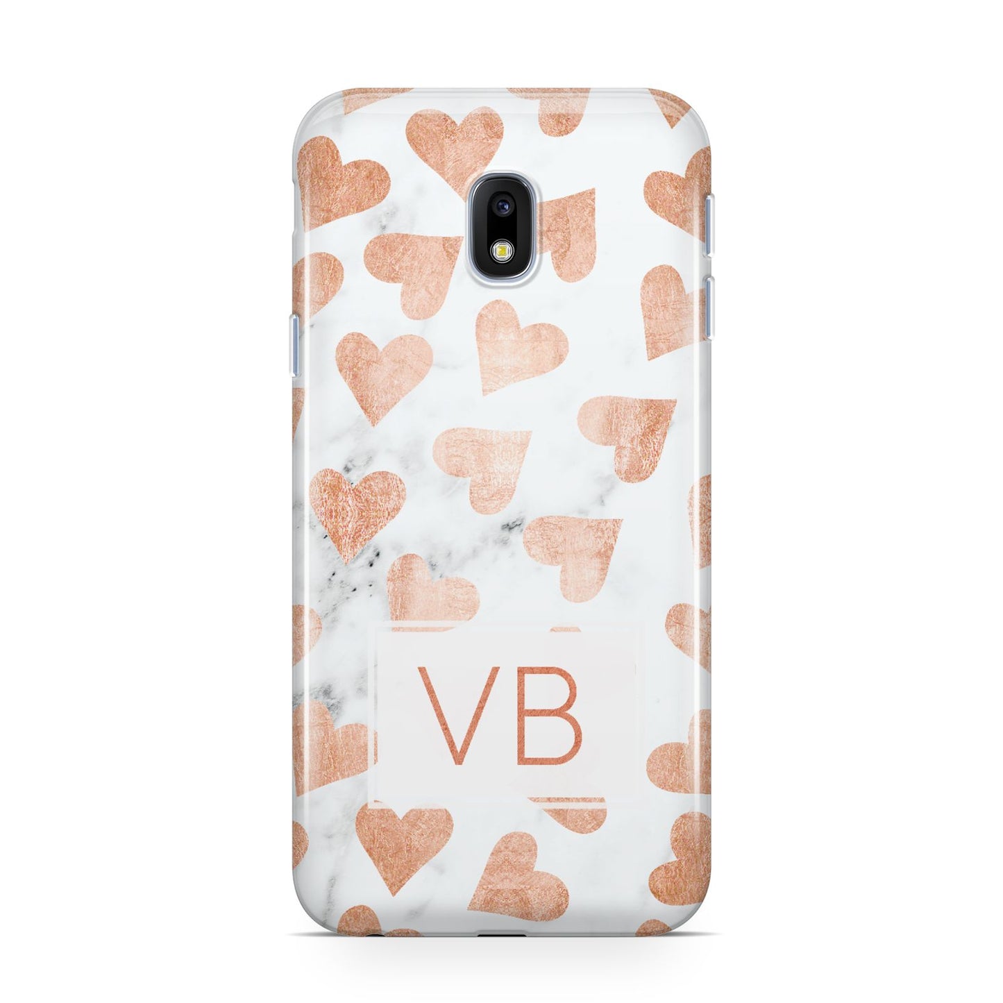 Personalised Heart Initialled Marble Samsung Galaxy J3 2017 Case