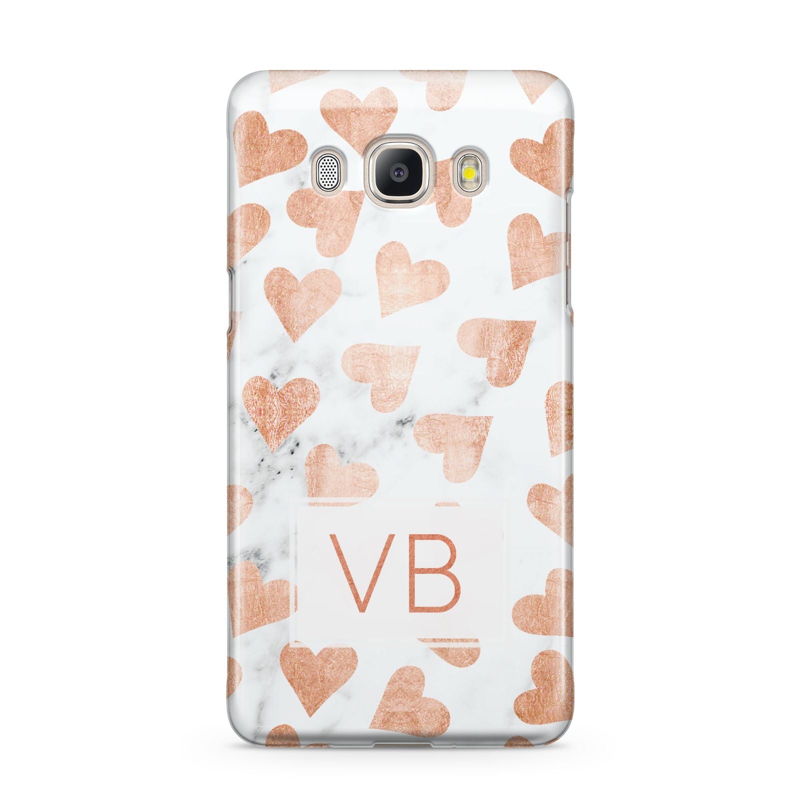 Personalised Heart Initialled Marble Samsung Galaxy J5 2016 Case