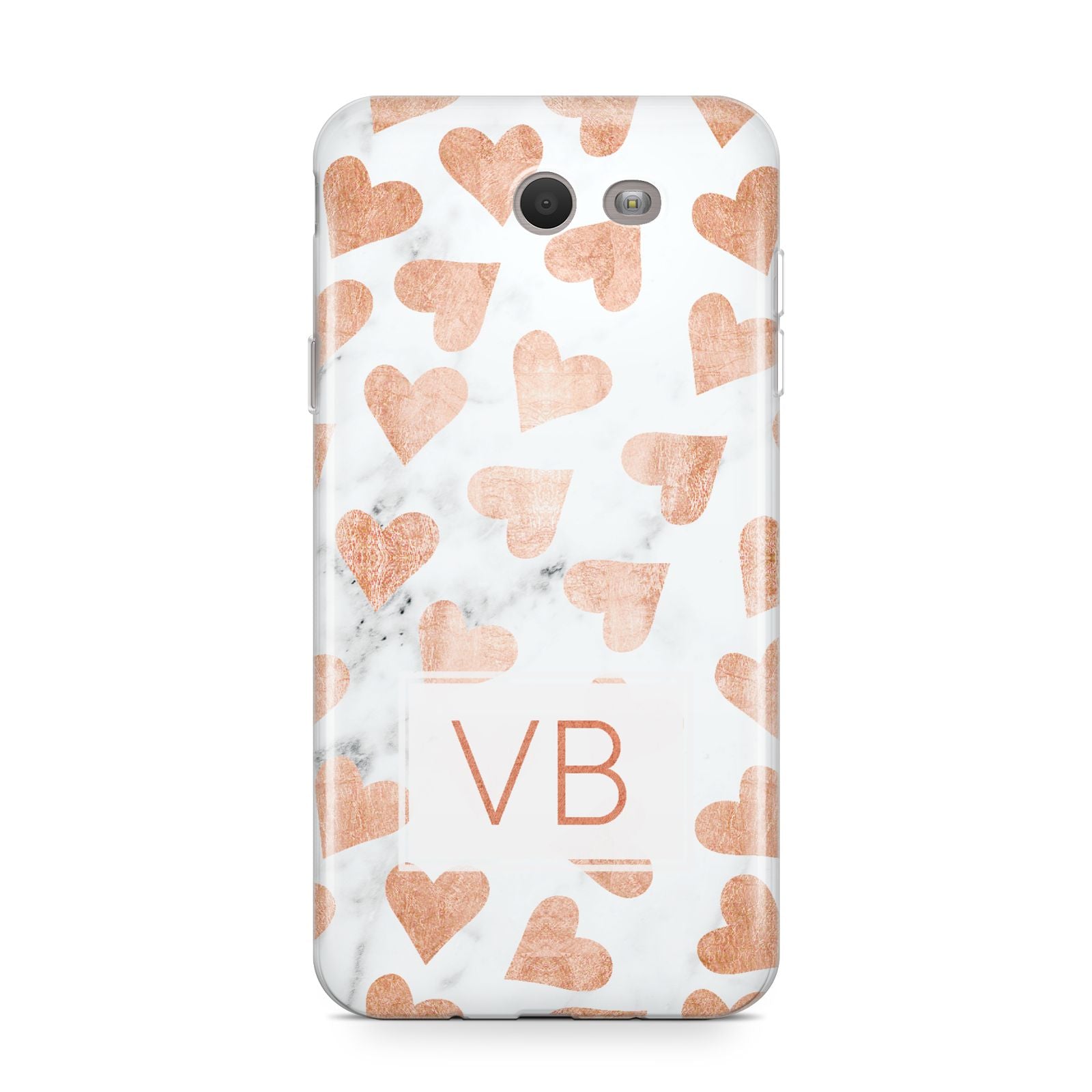 Personalised Heart Initialled Marble Samsung Galaxy J7 2017 Case