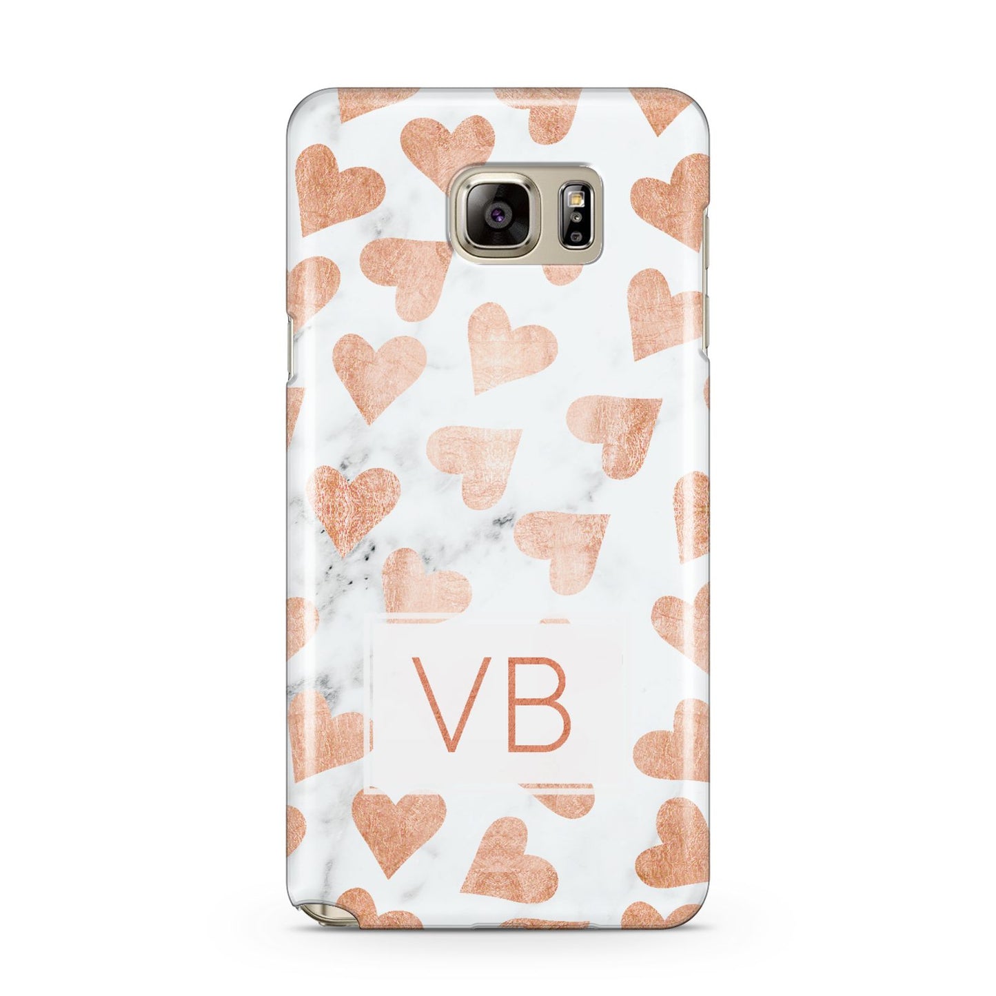 Personalised Heart Initialled Marble Samsung Galaxy Note 5 Case