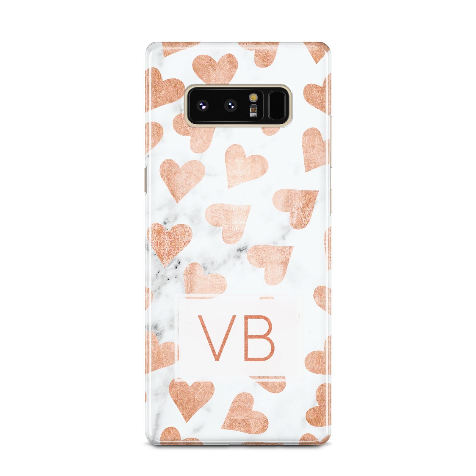 Personalised Heart Initialled Marble Samsung Galaxy Note 8 Case
