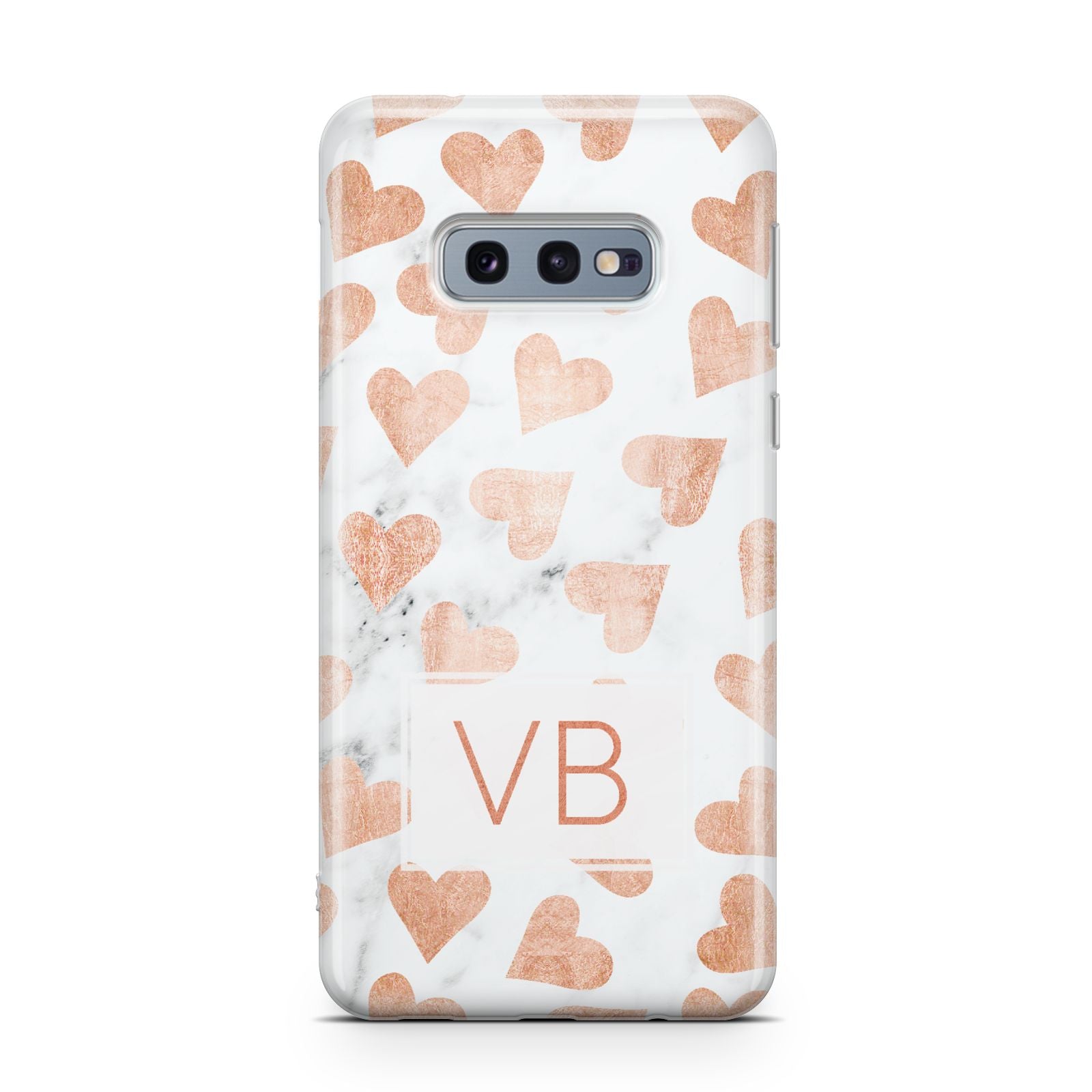 Personalised Heart Initialled Marble Samsung Galaxy S10E Case