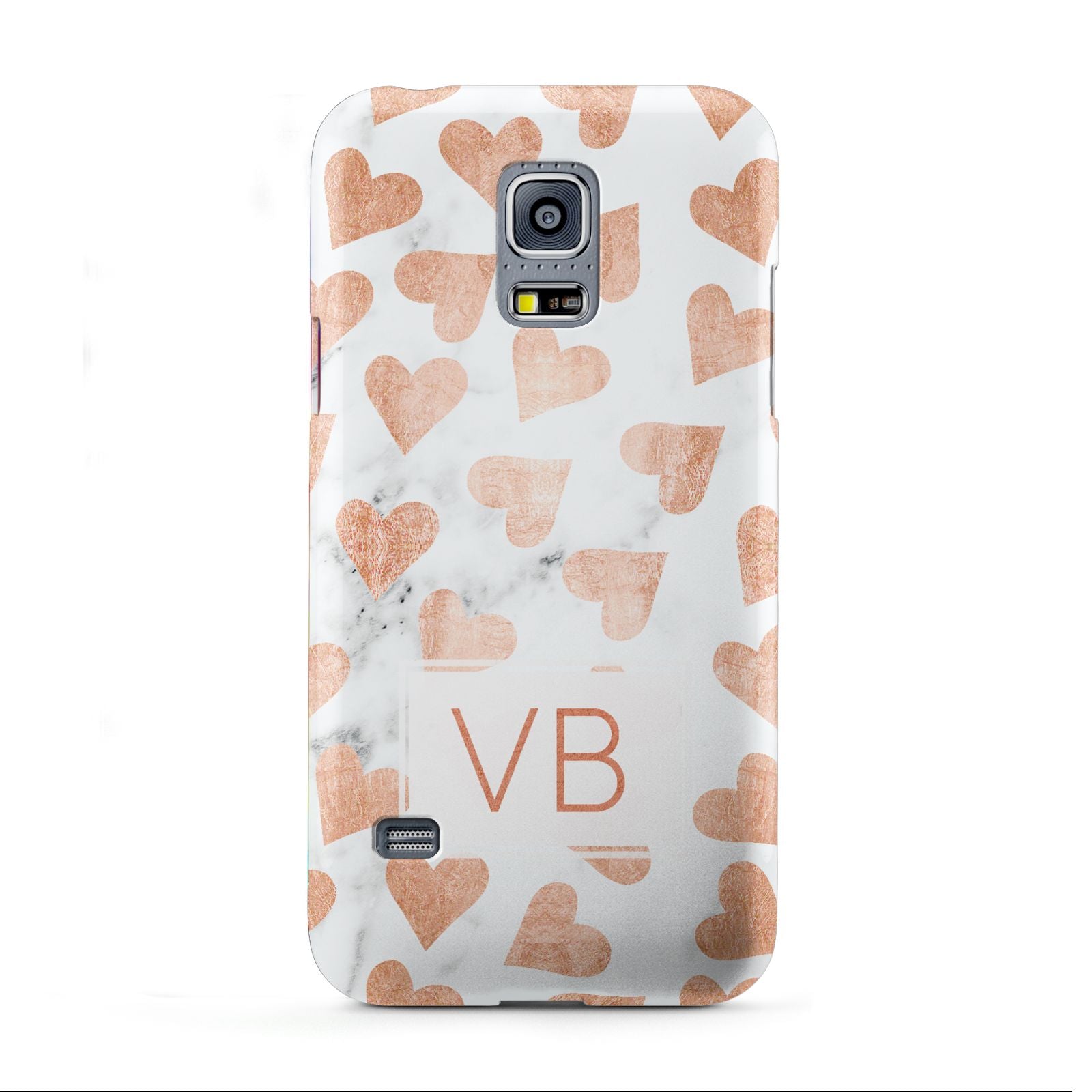 Personalised Heart Initialled Marble Samsung Galaxy S5 Mini Case
