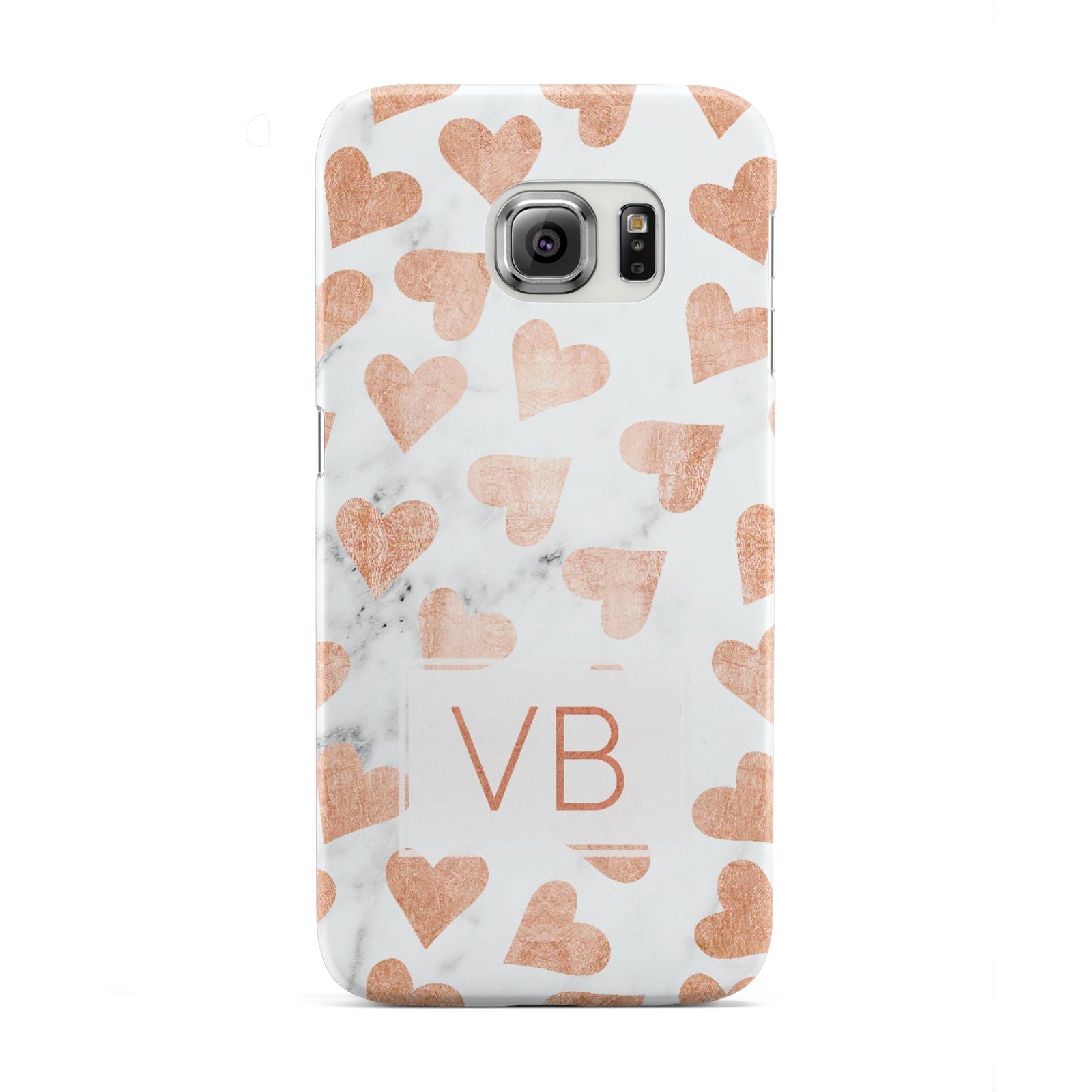 Personalised Heart Initialled Marble Samsung Galaxy S6 Edge Case