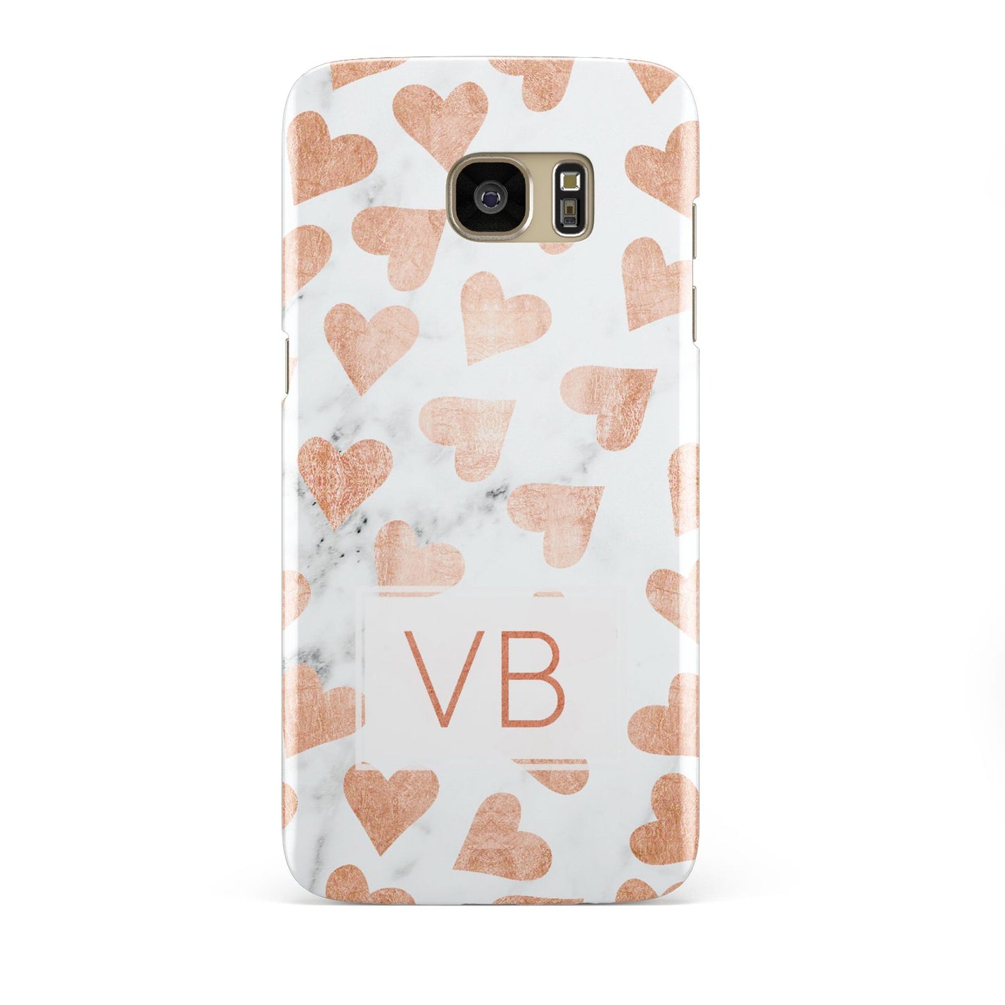 Personalised Heart Initialled Marble Samsung Galaxy S7 Edge Case