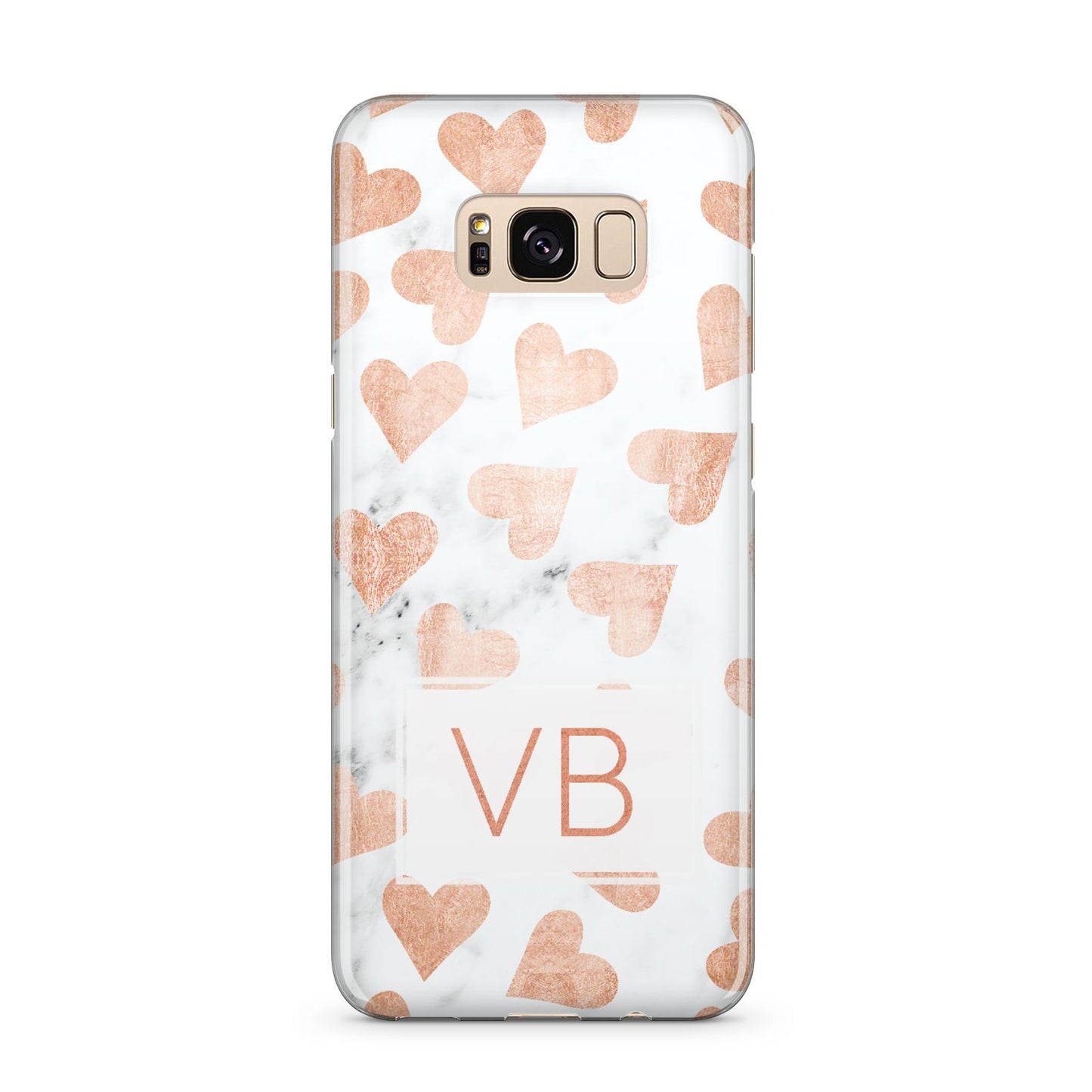 Personalised Heart Initialled Marble Samsung Galaxy S8 Plus Case
