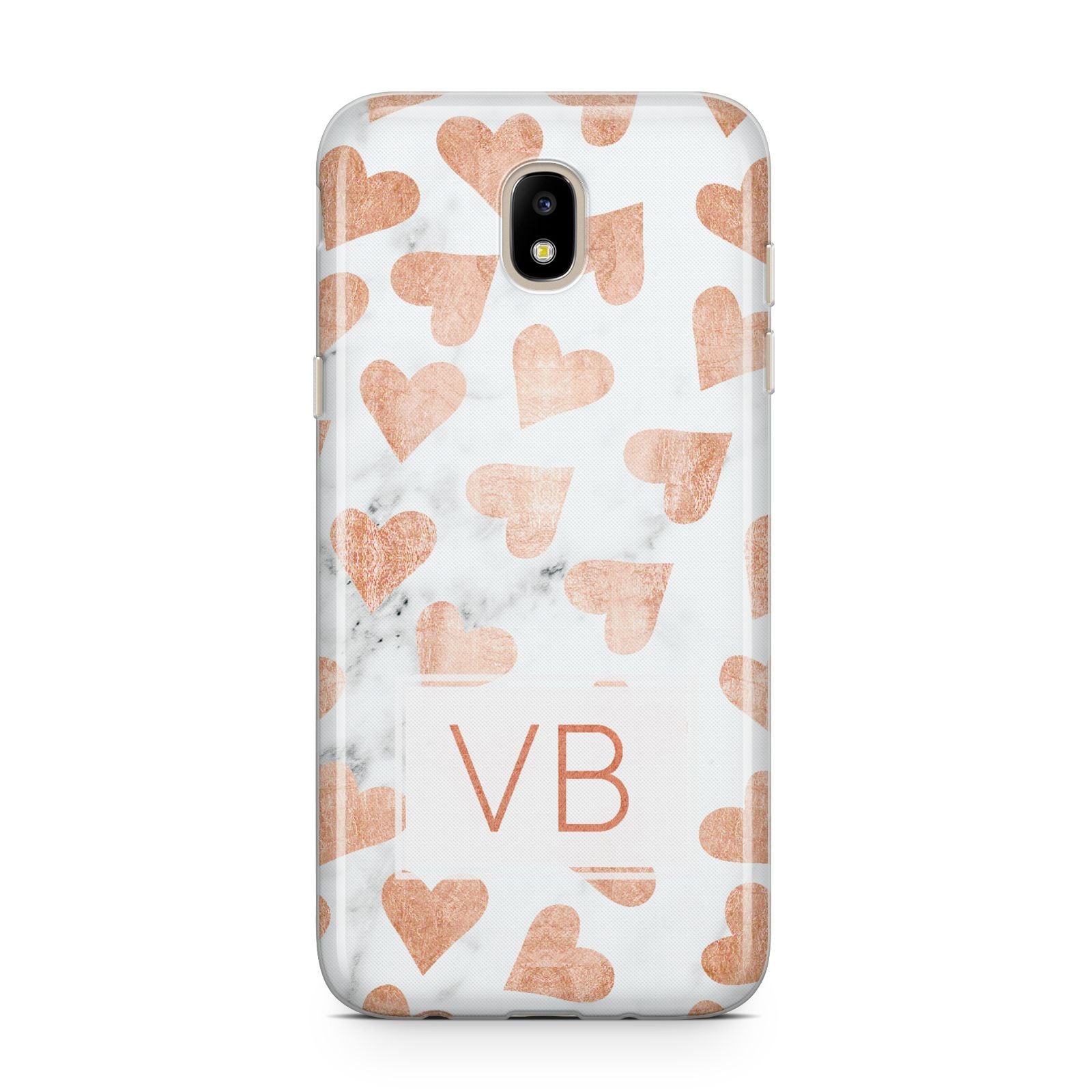 Personalised Heart Initialled Marble Samsung J5 2017 Case