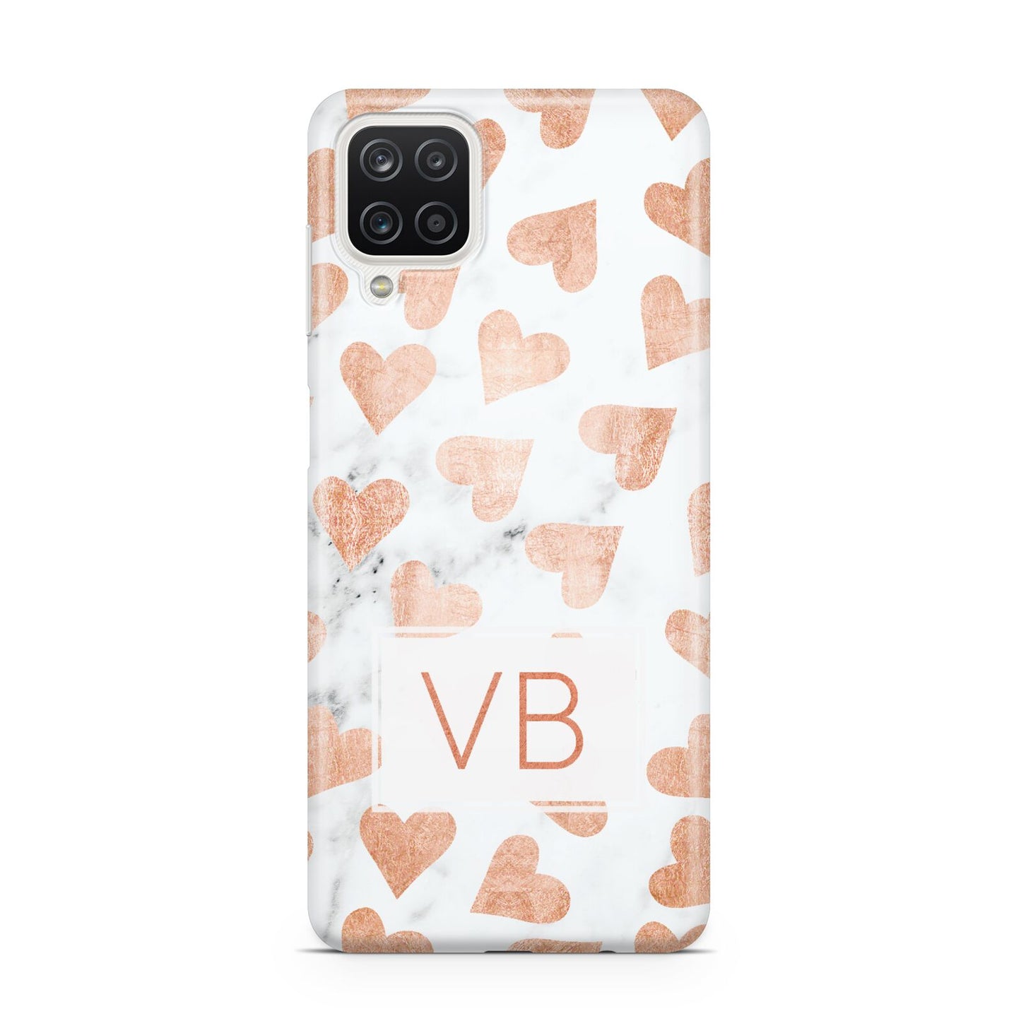 Personalised Heart Initialled Marble Samsung M12 Case