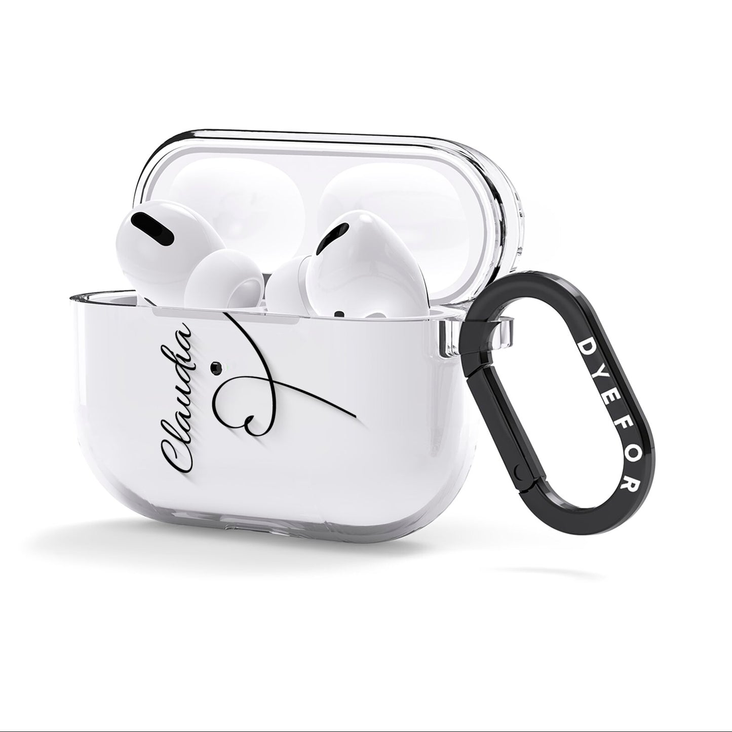 Personalised Heart Name AirPods Clear Case 3rd Gen Side Image