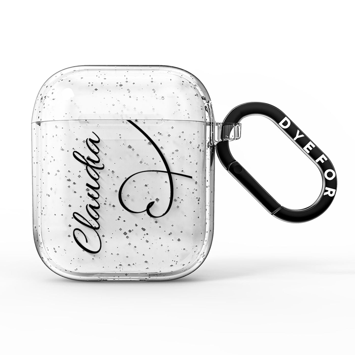 Personalised Heart Name AirPods Glitter Case