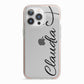 Personalised Heart Name iPhone 13 Pro TPU Impact Case with Pink Edges