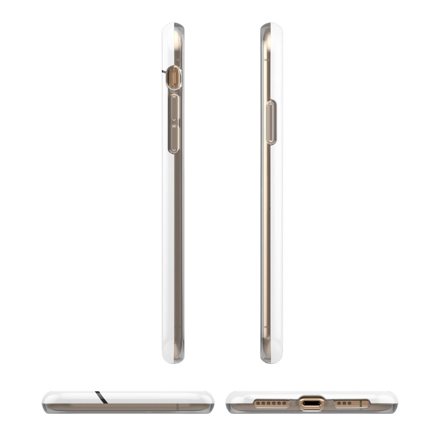 Personalised Heart Name iPhone XS 3D Tough Case in Gold Angled Images