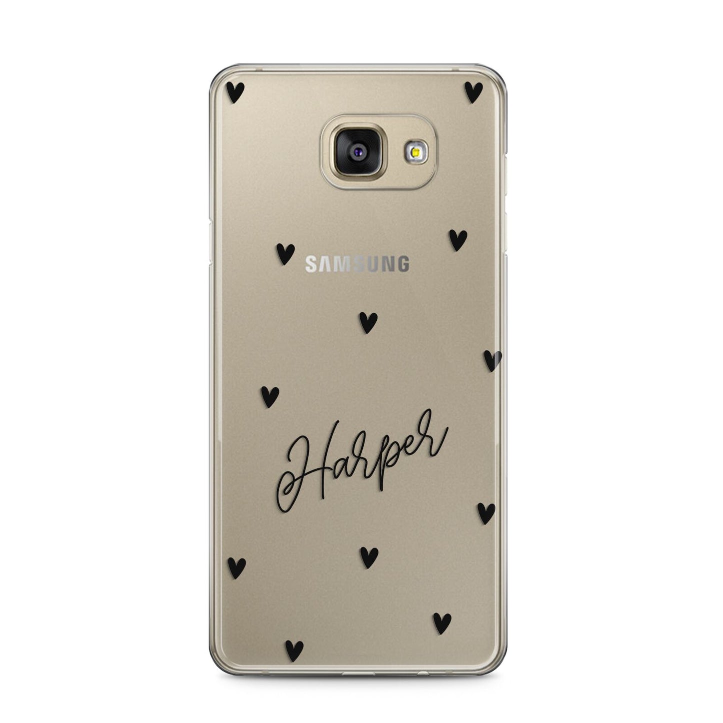 Personalised Heart Samsung Galaxy A5 2016 Case on gold phone