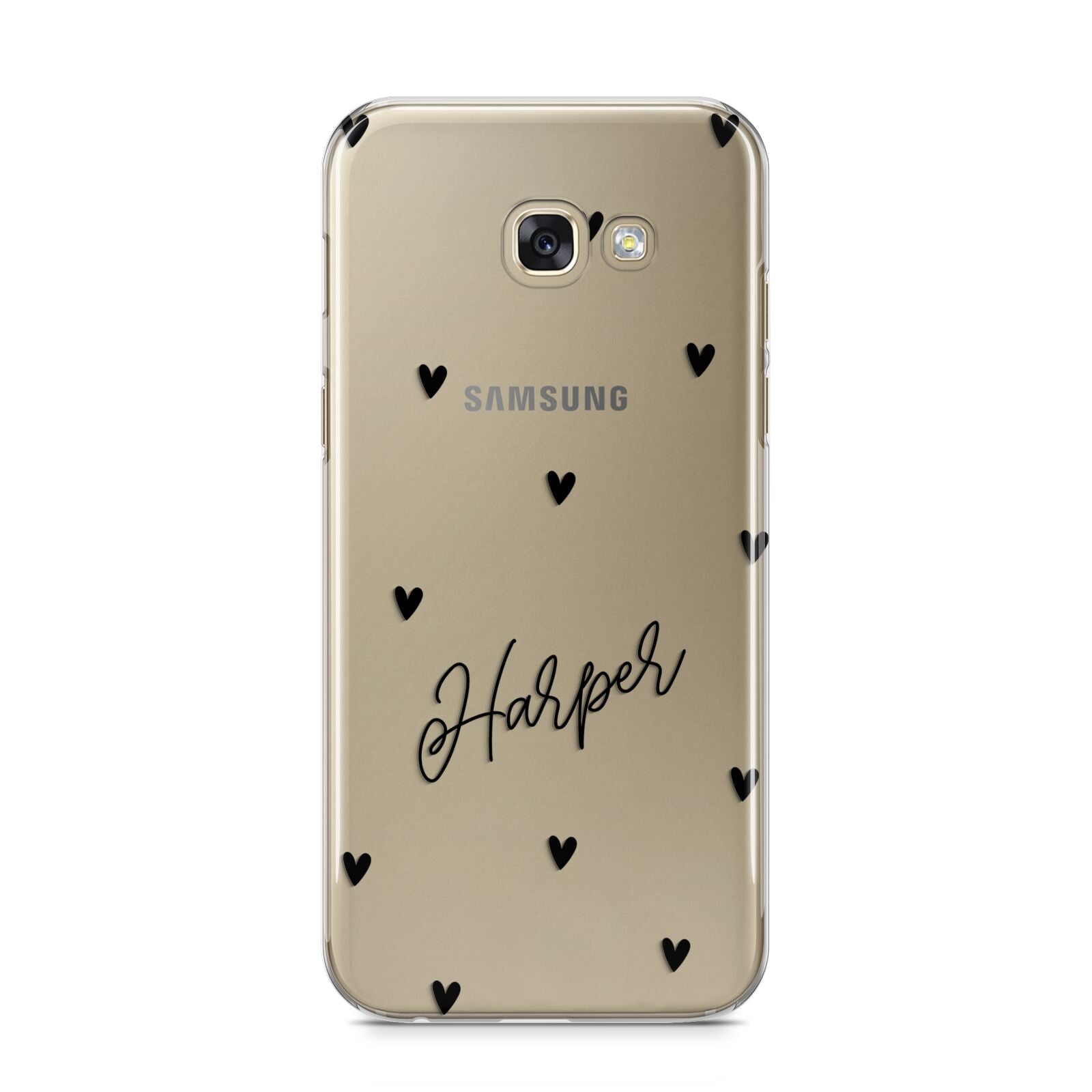 Personalised Heart Samsung Galaxy A5 2017 Case on gold phone