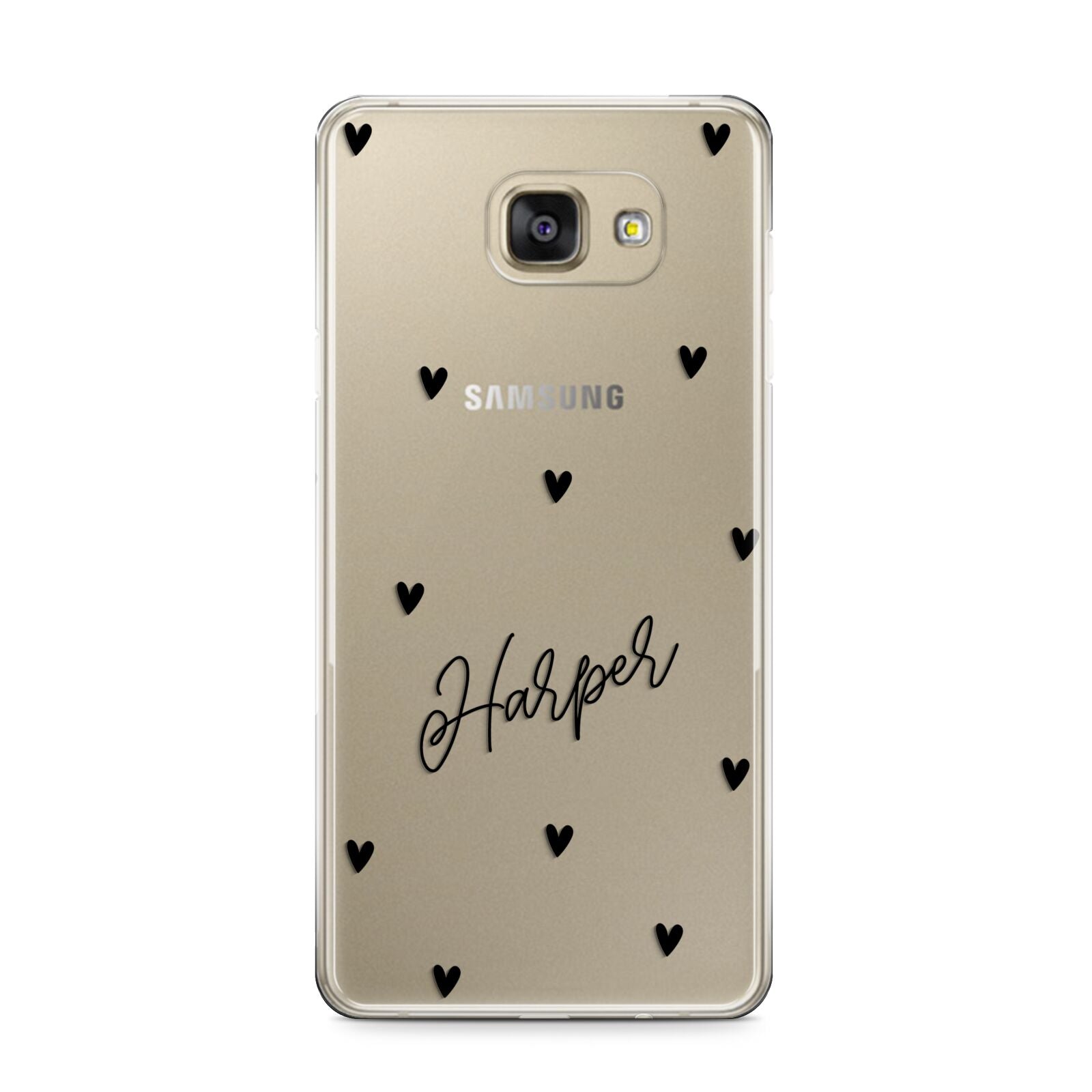 Personalised Heart Samsung Galaxy A9 2016 Case on gold phone