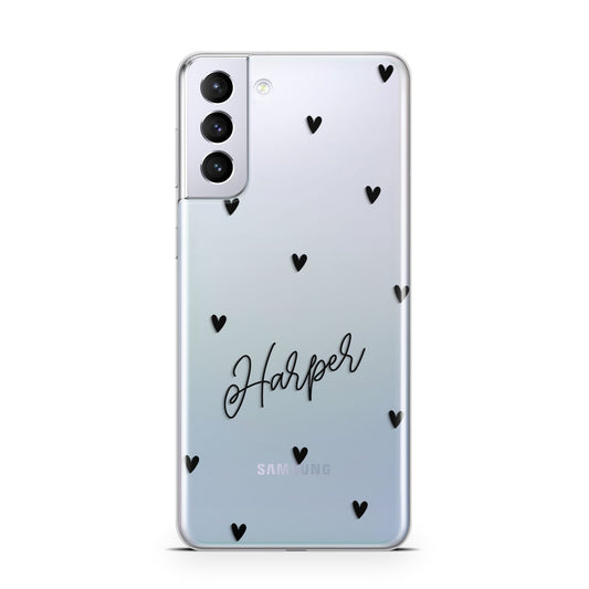 Personalised Heart Samsung S21 Plus Phone Case