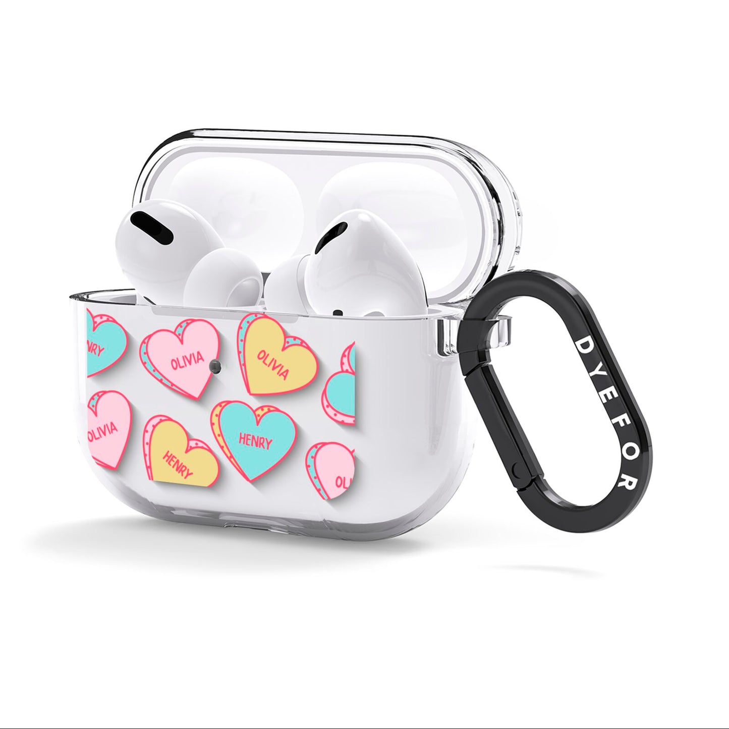 Personalised Heart Sweets AirPods Clear Case 3rd Gen Side Image