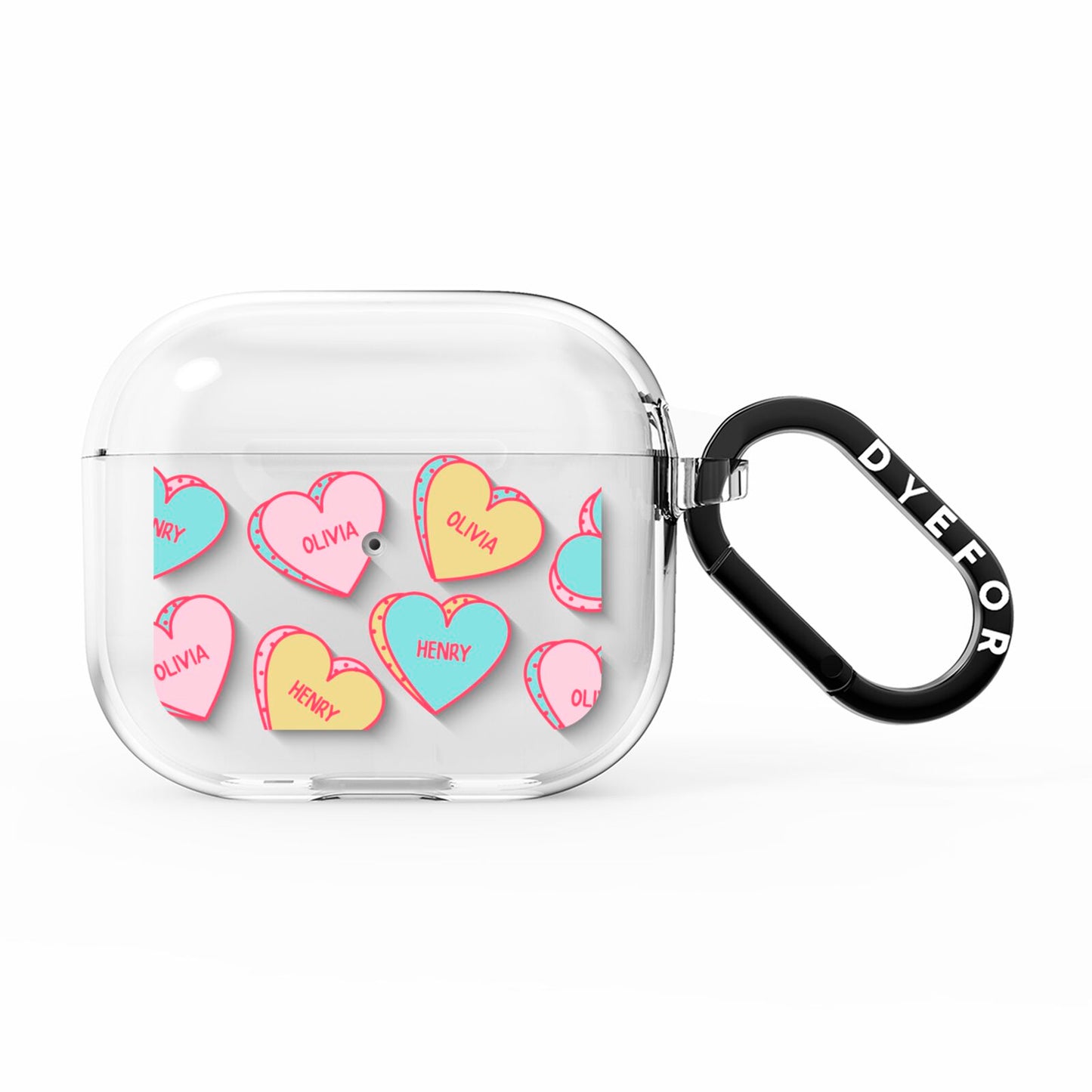 Personalised Heart Sweets AirPods Clear Case 3rd Gen