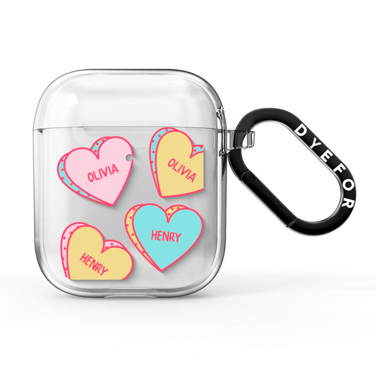 Personalised Heart Sweets AirPods Clear Case
